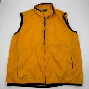 Nike Running Vest XL Gold Yellow Vest Full Zip Pockets Lightweight Y2K